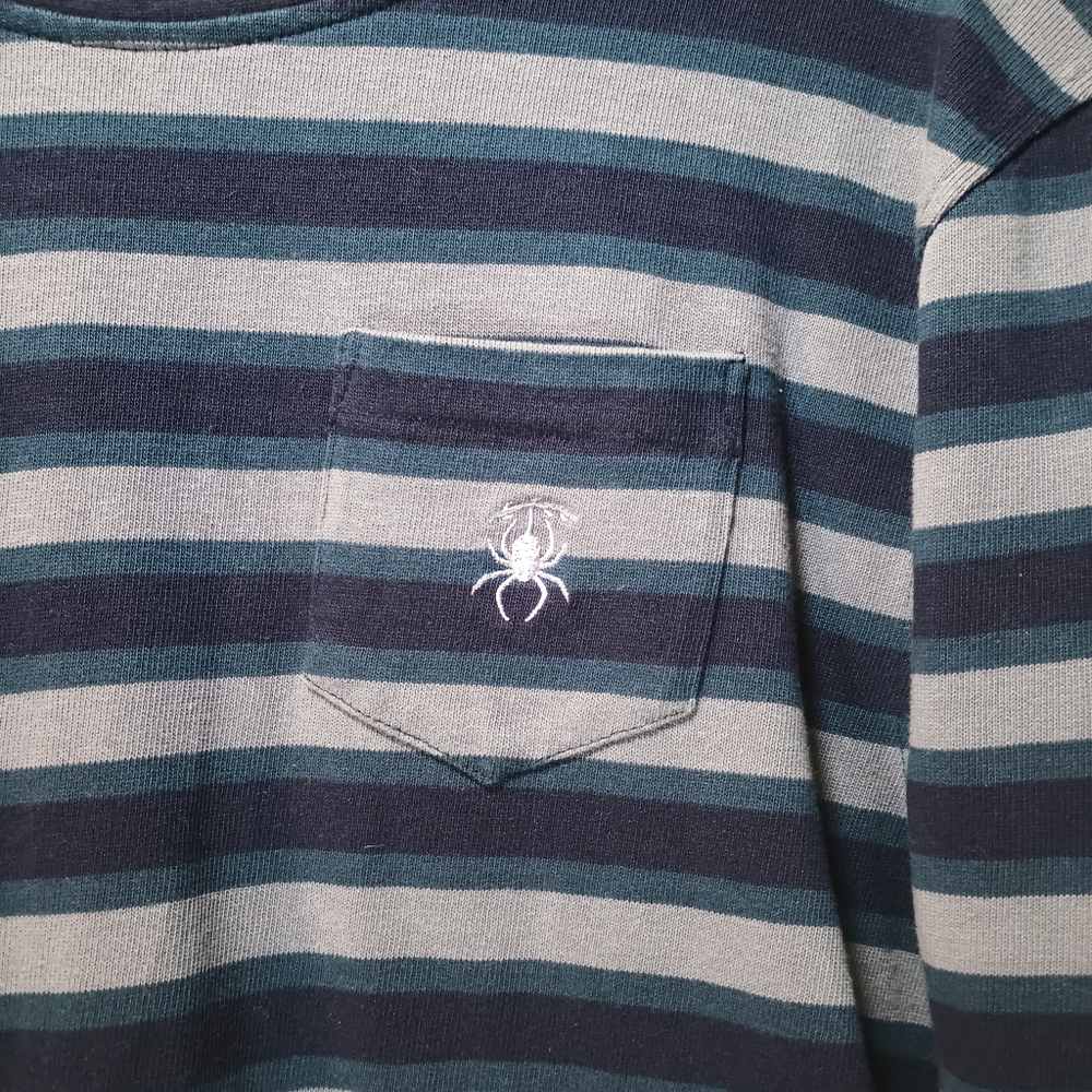 DWFH green, blue, gray men's large long sleeve sweatshirt & spider emblem. - Picture 4 of 8
